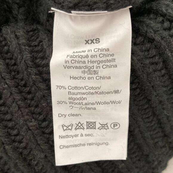 Madewell Mock Neck Sweater Women's XXS Black Side Button Chunky Knit Wool NWT - Picture 10 of 13